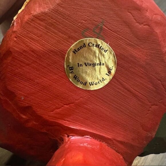 Handcrafted Santa Claus Figurine With Pipe & Toy Bag By Wood World Inc. - Picture 6 of 6